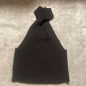 Black cross tank top